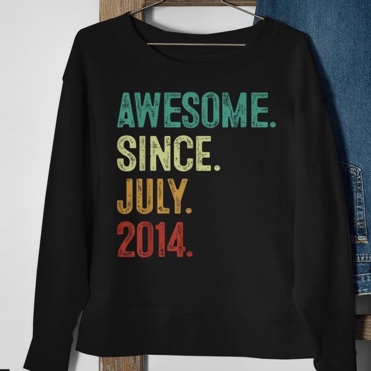 9 Year Old Awesome Since July 2014 9Th Birthday Sweatshirt Gifts for Old Women