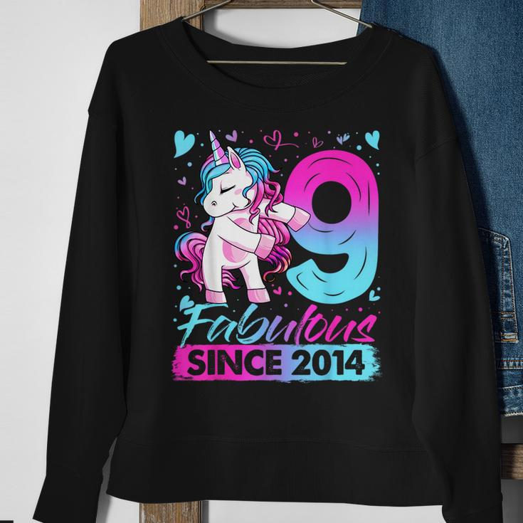 9 Years Old Flossing Unicorn Gifts 9Th Birthday Girl Party Sweatshirt Gifts for Old Women