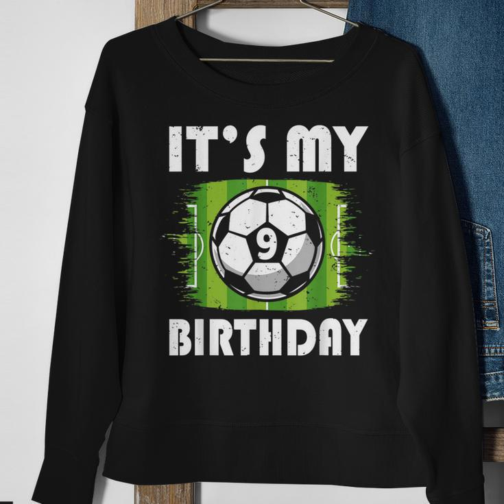 9 Years Old Kids Soccer Player 9Th Birthday Boy Sweatshirt Gifts for Old Women