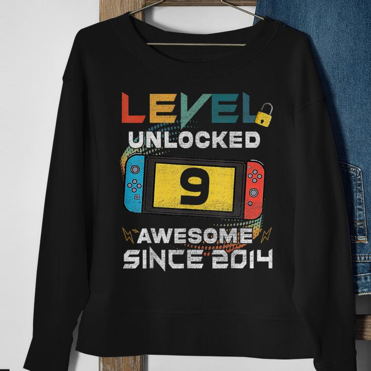 9Th Birthday Boy Level 9 Unlocked Awesome 2014 Video Gamer Sweatshirt Gifts for Old Women