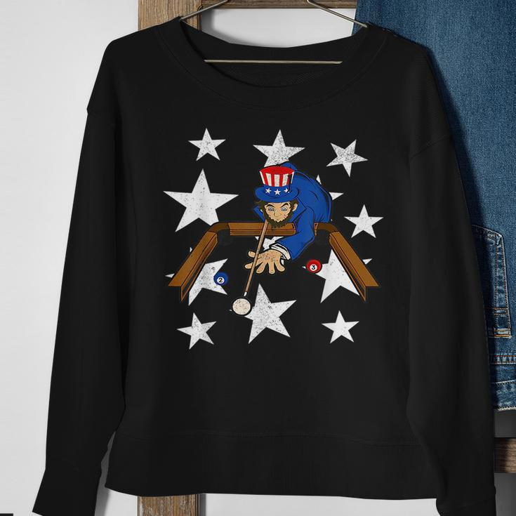 Abraham Lincoln Playing Billiards Funny 4Th Of July Poo Sweatshirt Gifts for Old Women