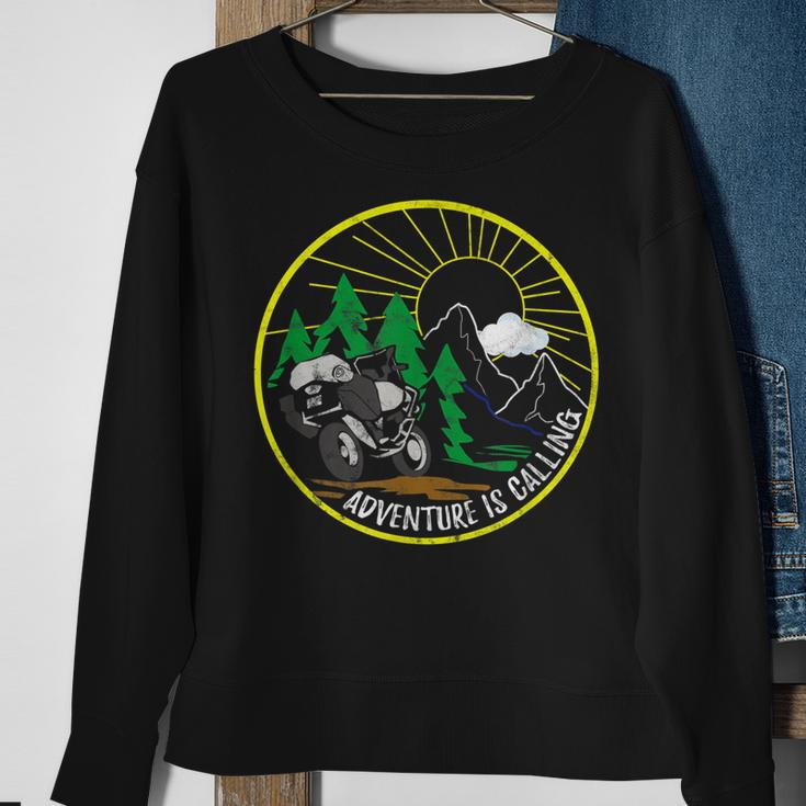 Adventure Is Calling Motorcycle Camping Sweatshirt Gifts for Old Women