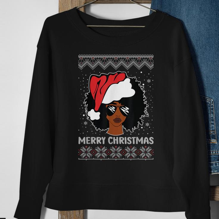 African American Woman Ugly Christmas Sweater Pajama Sweatshirt Gifts for Old Women