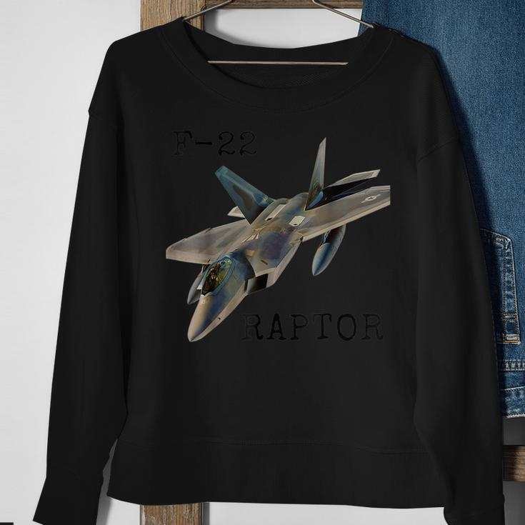 Air Force F22 Raptor Fighter Jet Military Pilot Sweatshirt Gifts for Old Women
