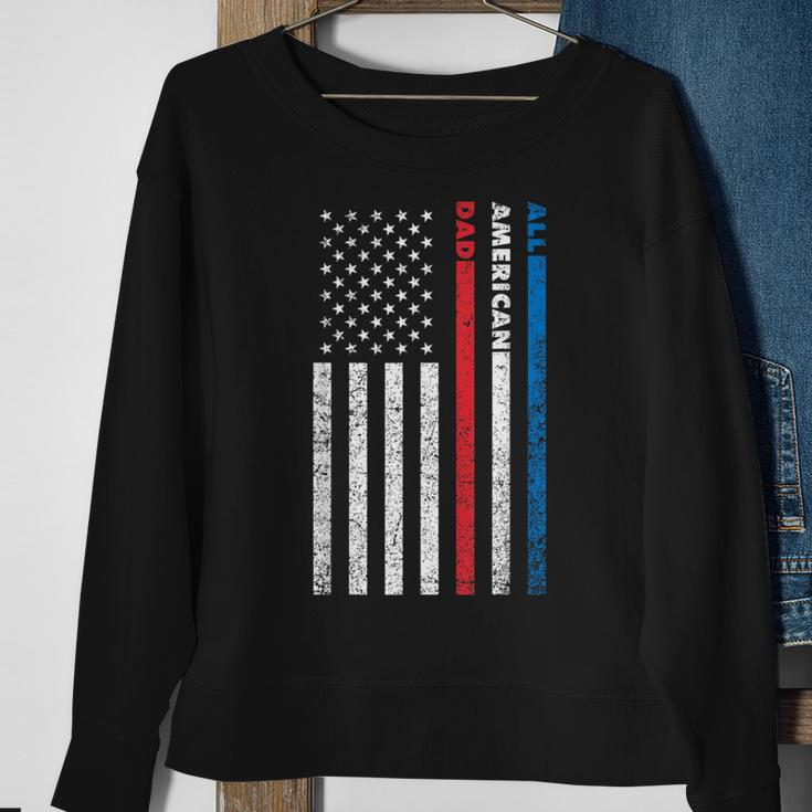 All-American Dad Patriotic Usa Flag Fathers Day Gift Sweatshirt Gifts for Old Women