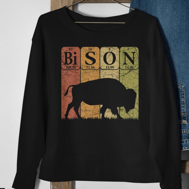 American Bison Periodic Table Elements Buffalo Retro Sweatshirt Gifts for Old Women