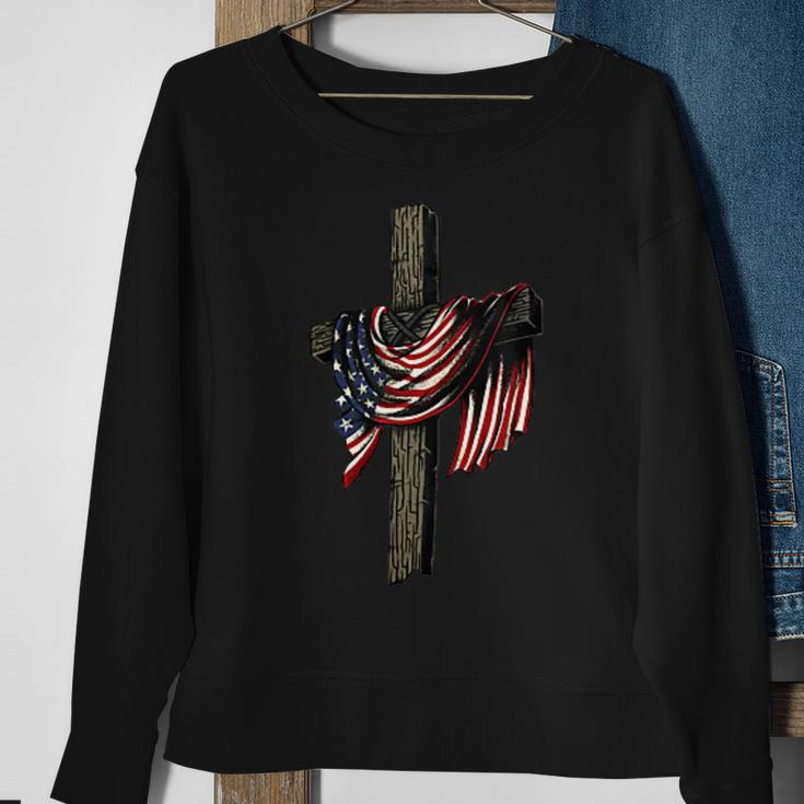 American By Birth Christian By Choice Dad By The Grace Sweatshirt Gifts for Old Women