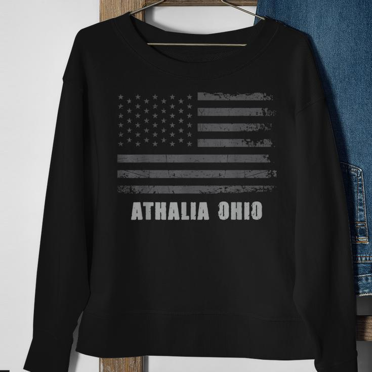 American Flag Athalia Ohio Usa Patriotic Souvenir Sweatshirt Gifts for Old Women