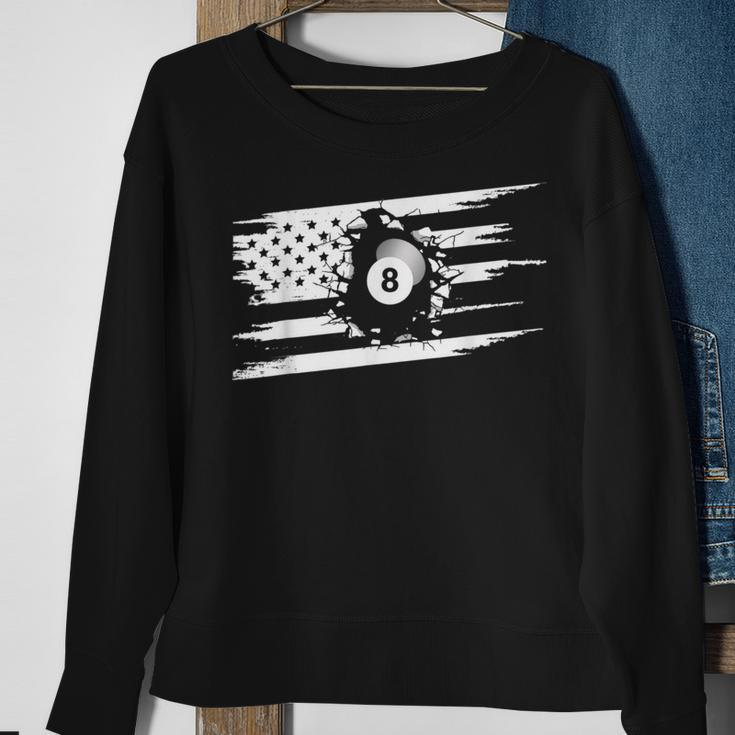 American Flag Billiards Apparel - Billiards Sweatshirt Gifts for Old Women