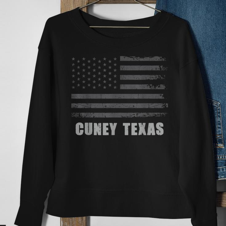 American Flag Cuney Texas Usa Patriotic Souvenir Sweatshirt Gifts for Old Women