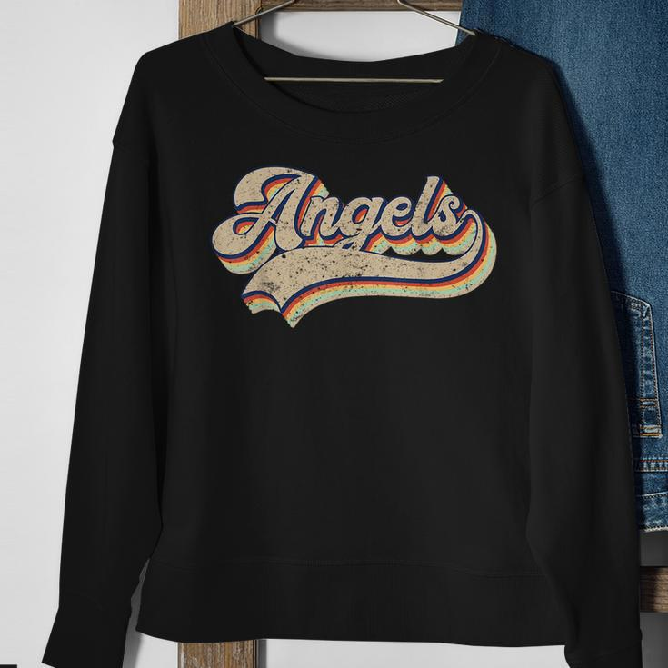 Angels Name Vintage Retro Baseball Lovers Baseball Fans Baseball Funny Gifts Sweatshirt Gifts for Old Women