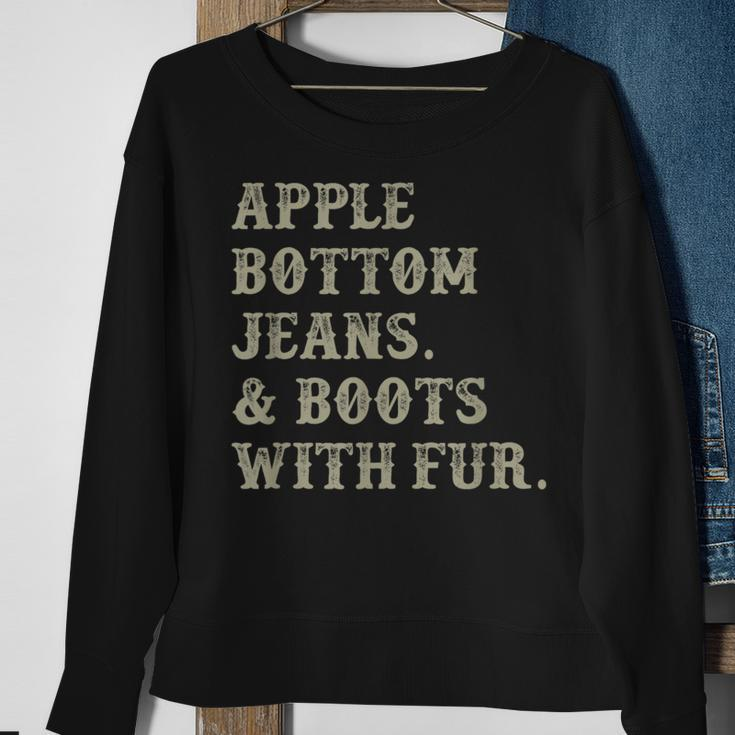 Apple Bottom Jeans And Boots With Fur Sweatshirt Gifts for Old Women