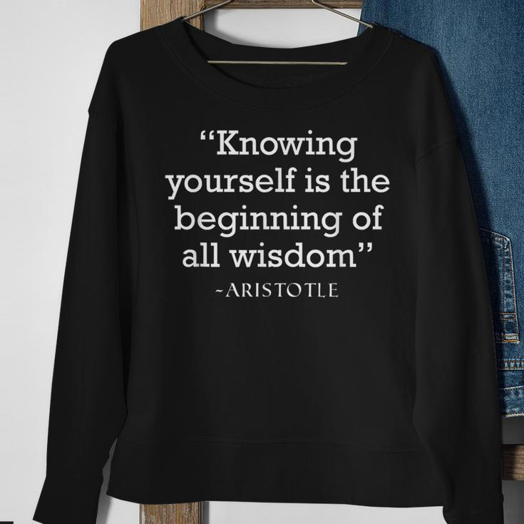 Aristotle Wisdom & Introspection Philosophy Quote Sweatshirt Gifts for Old Women