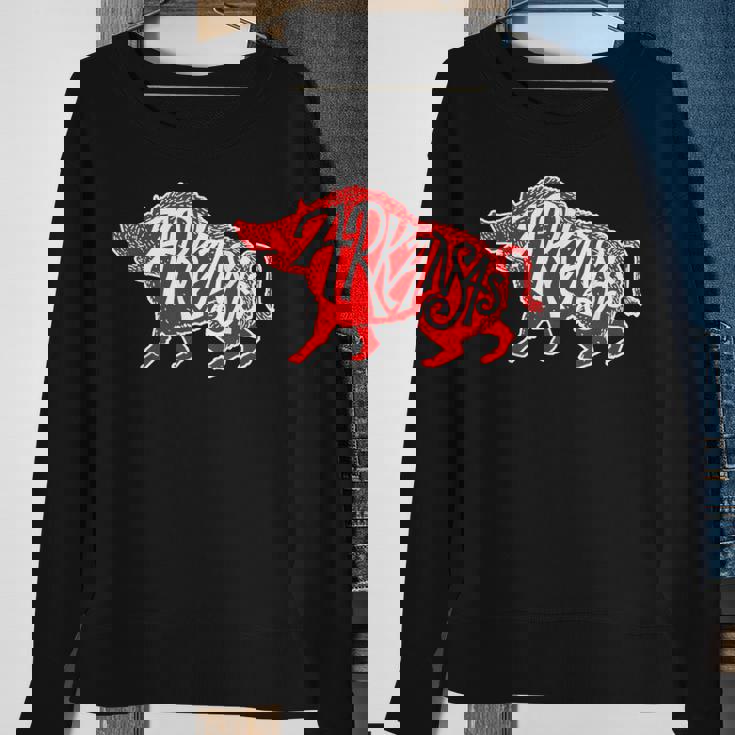 Arkansas Hog Hunting Animal Wild Boar Vintage Sweatshirt Gifts for Old Women