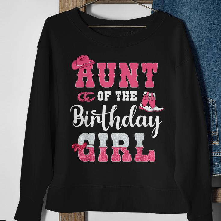 Aunt Of The Birthday Girl Western Cowgirl Themed 2Nd Bday Sweatshirt Gifts for Old Women