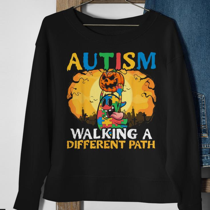 Autism Halloween Puzzle Trick Or Treat Autism Awareness Sweatshirt Gifts for Old Women