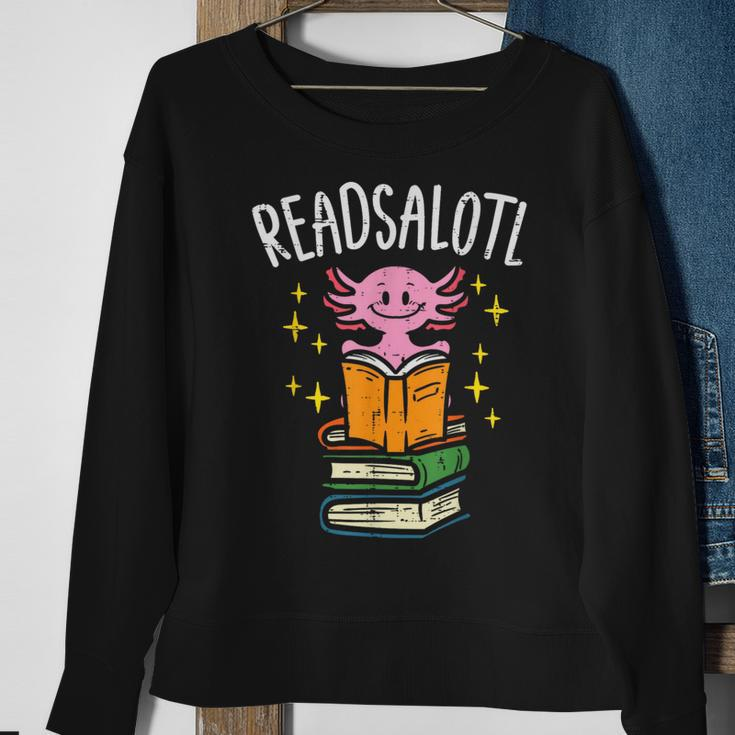 Axolotl Books Readsalotl Reading Bookworm Boys Girls Kids Reading Funny Designs Funny Gifts Sweatshirt Gifts for Old Women