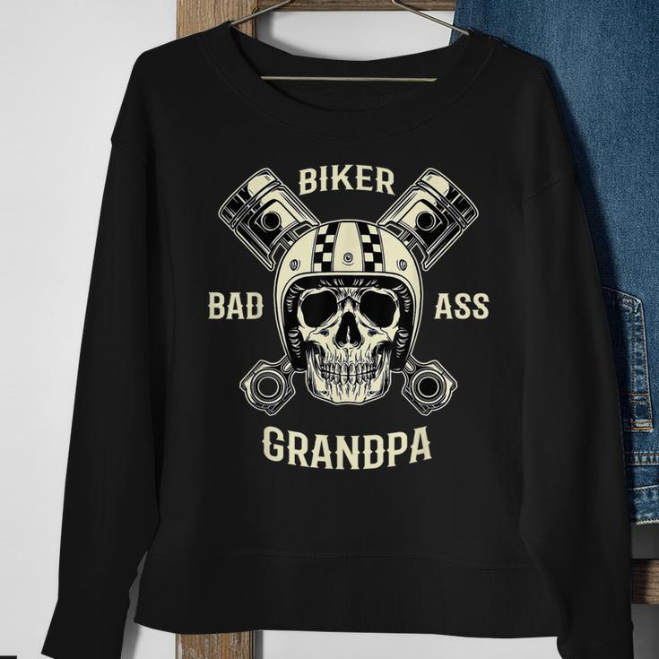 Bad Ass Biker Grandpa Motorcycle Fathers Day Gift Gift For Mens Sweatshirt Gifts for Old Women