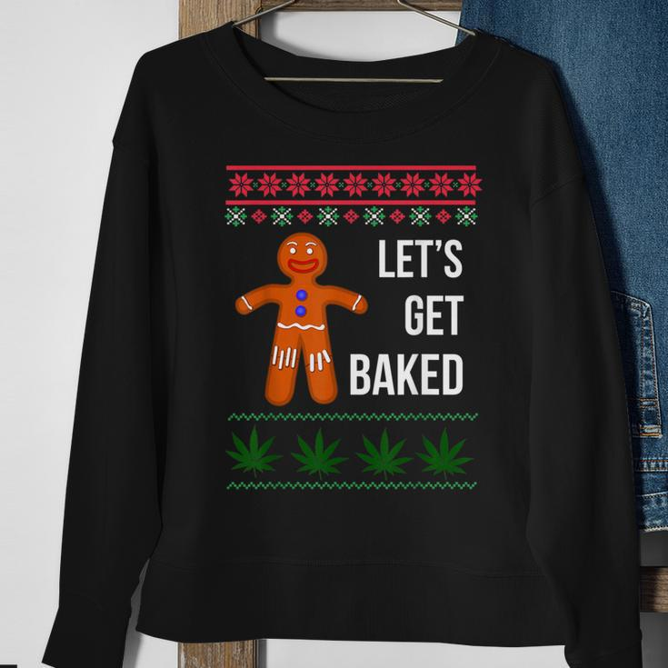 Lets Get Baked Holiday Ugly Christmas Sweater Sweatshirt Gifts for Old Women