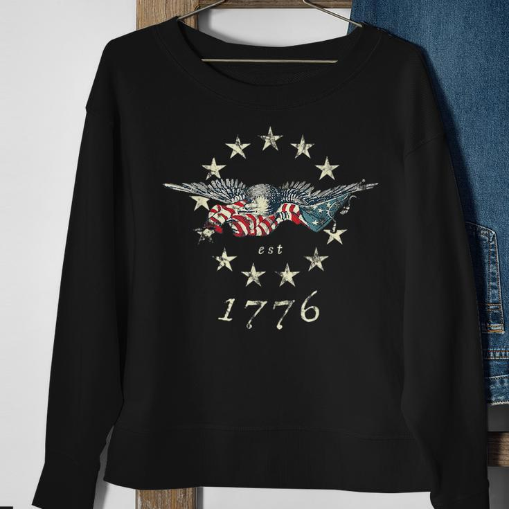Bald Eagle Flag Vintage 1776 Sweatshirt Gifts for Old Women