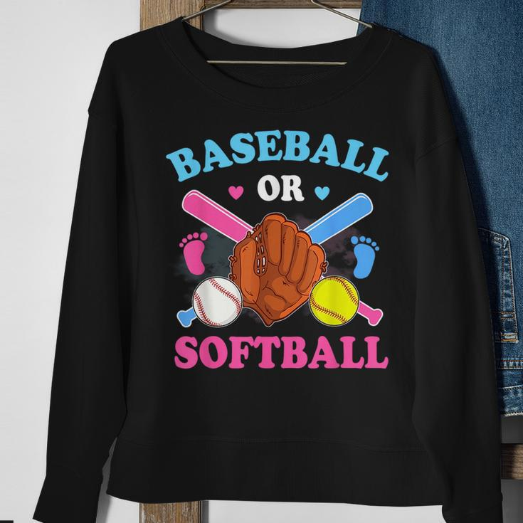 Baseball Or Softball Gender Reveal Baby Party Boy Girl Sweatshirt Gifts for Old Women