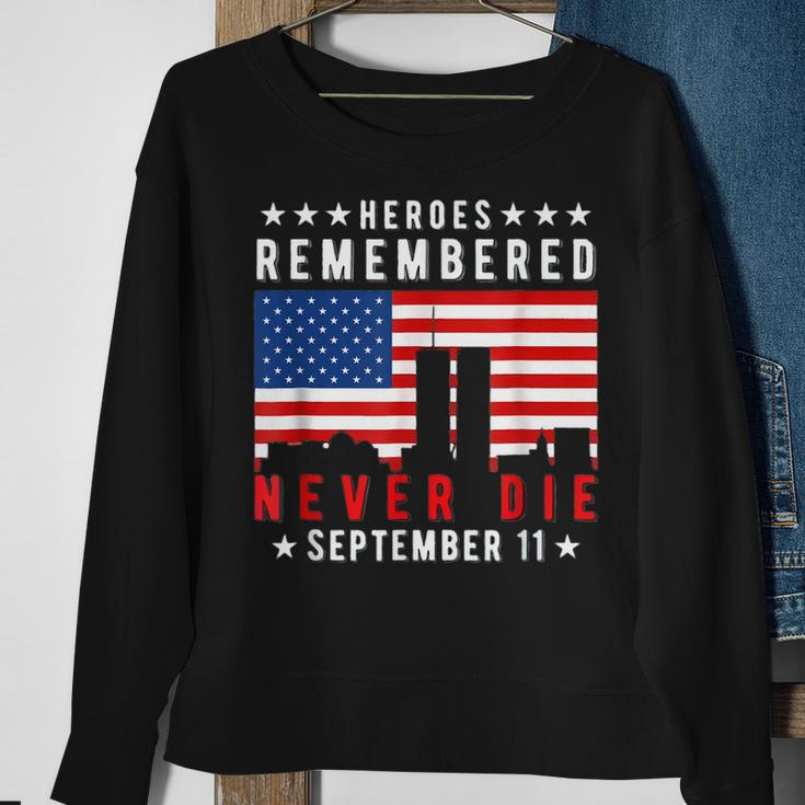 Basic Design American Flag Heroes Remember Day 911 Sweatshirt Gifts for Old Women