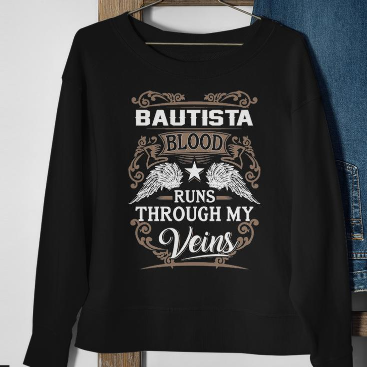 Bautista Name Gift Bautista Blood Runs Throuh My Veins Sweatshirt Gifts for Old Women
