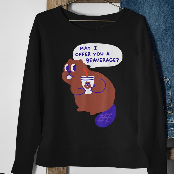 Beaver Offers A Beverage Sweatshirt Gifts for Old Women