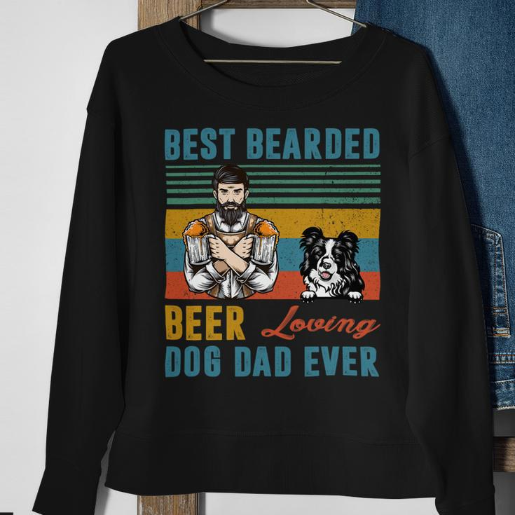 Beer Best Bearded Beer Loving Dog Dad Ever Border Collie Dog Love Sweatshirt Gifts for Old Women