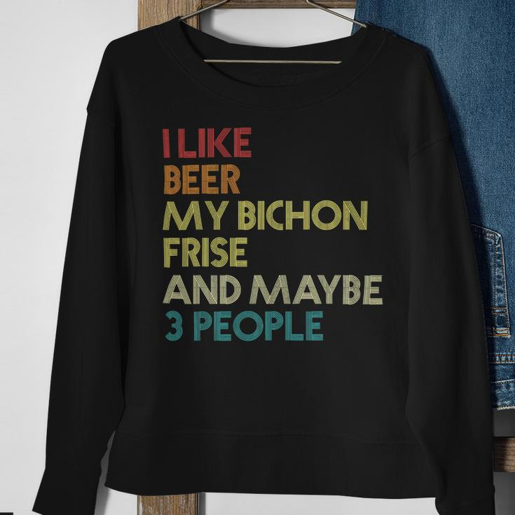 Beer Bichon Frise Owner Dog Beer Lover Quote Funny Vintage Retro Sweatshirt Gifts for Old Women