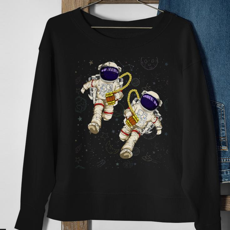 Beer Funny Astronauts Beer Drinking Scientist Outer Space Science Sweatshirt Gifts for Old Women