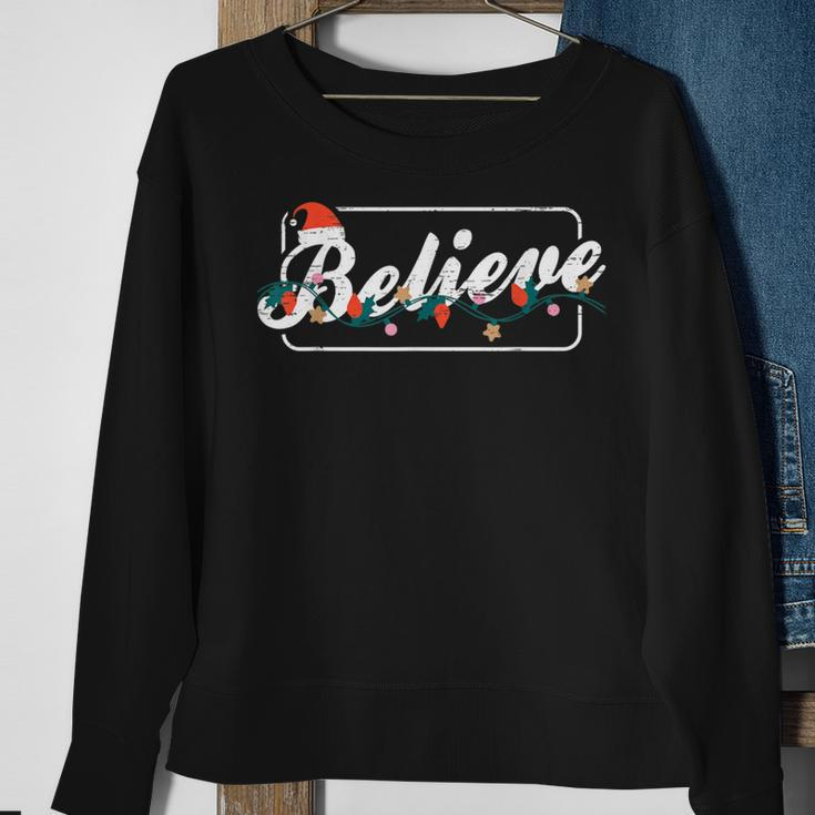 Believe Christmas Lights Xmas Season Holidays Sweatshirt Gifts for Old Women
