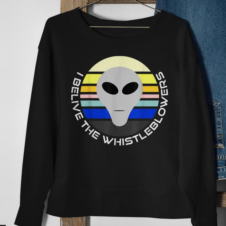 Believe The Whistleblowers Retro Vintage Style Alien Design Believe Funny Gifts Sweatshirt Gifts for Old Women