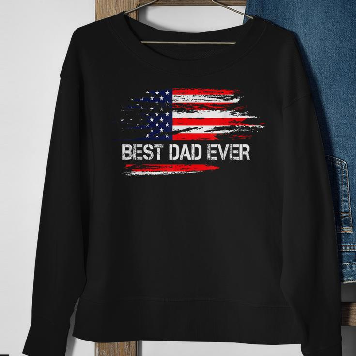 Best Dad Ever Us American Flag Dad Gifts Fathers Day Sweatshirt Gifts for Old Women