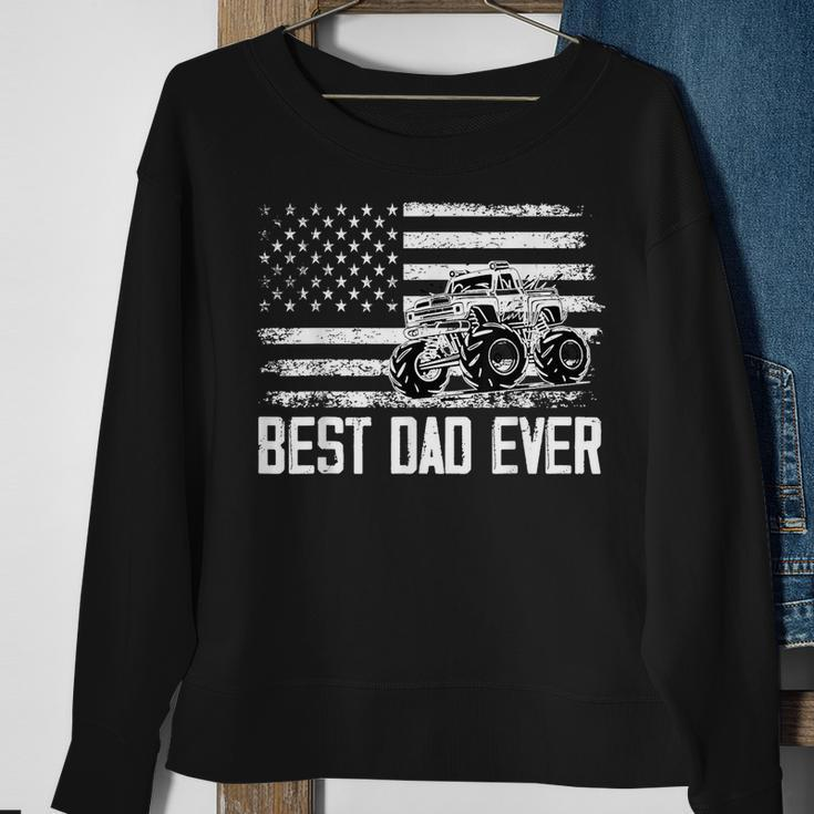Best Dad Ever With Us American Flag Truck Dad Fathers Day Sweatshirt Gifts for Old Women