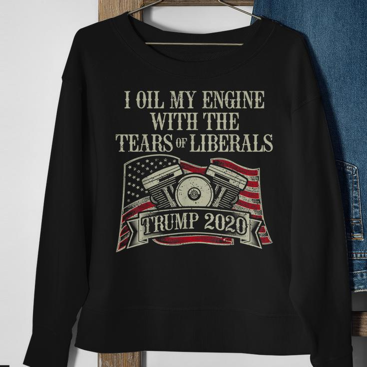 Bikers For Pro Trump 2020 Oil My Engine Motorcycle Rider Sweatshirt Gifts for Old Women