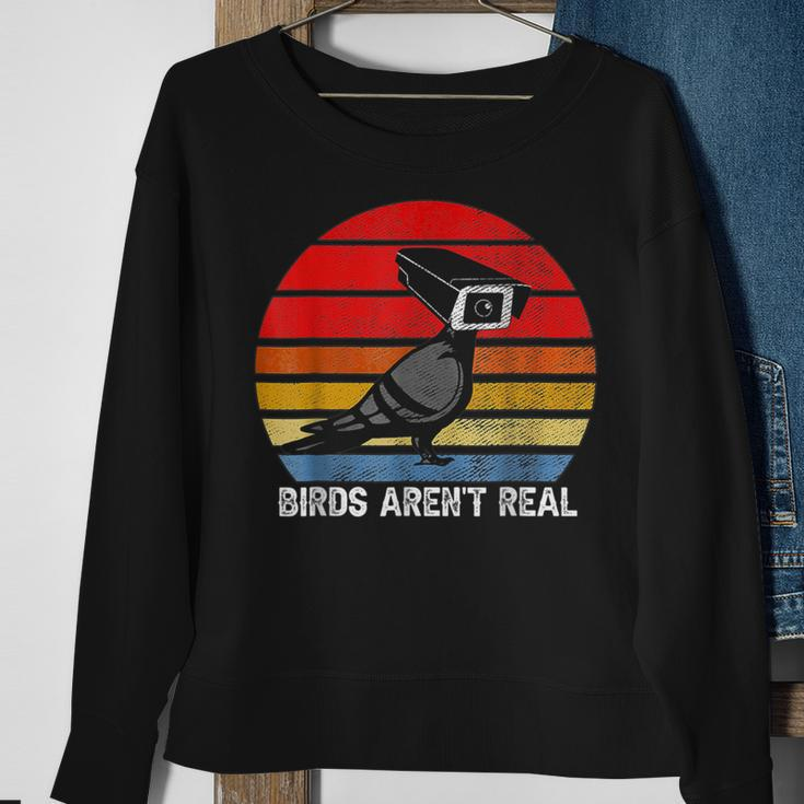 Birds Are Not Real Retro Funny Bird Watching Spies Bird Watching Funny Gifts Sweatshirt Gifts for Old Women