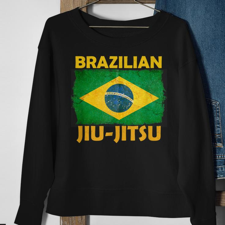 Bjj Brazilian Jiu Jitsu Distressed Flag Novelty Sweatshirt Gifts for Old Women