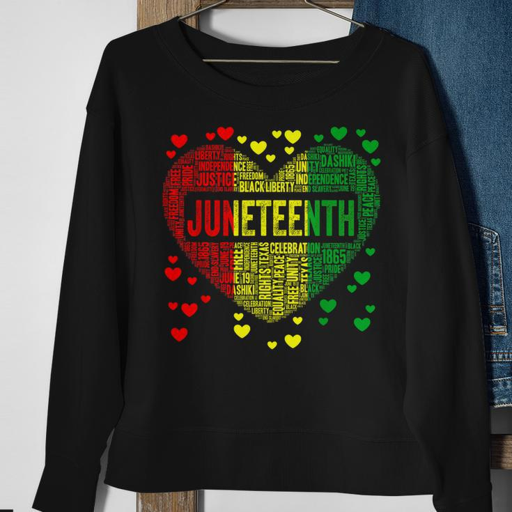 Black History Heart Junenth Melanin African American Sweatshirt Gifts for Old Women