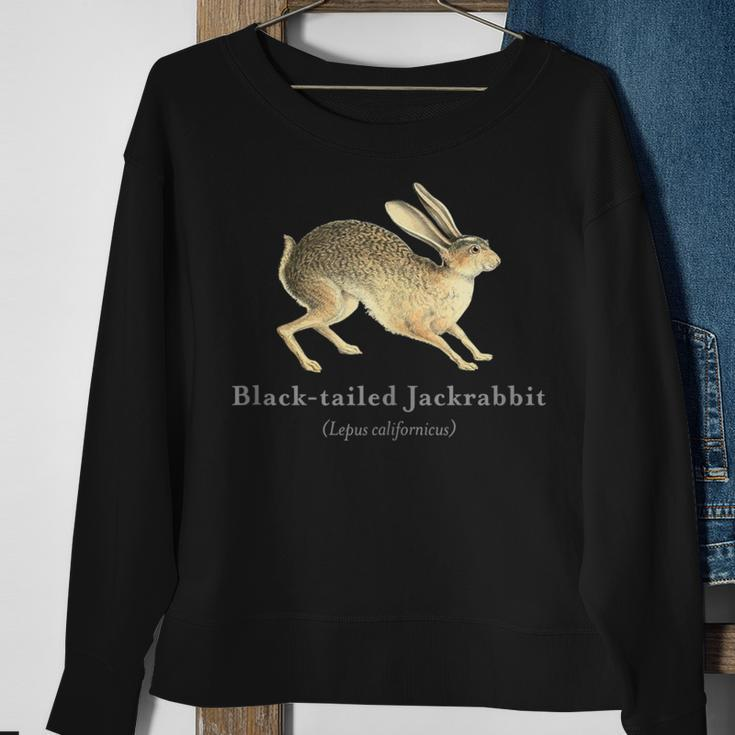 Black-Tailed Jackrabbit Portrait With Scientific Name Sweatshirt Gifts for Old Women