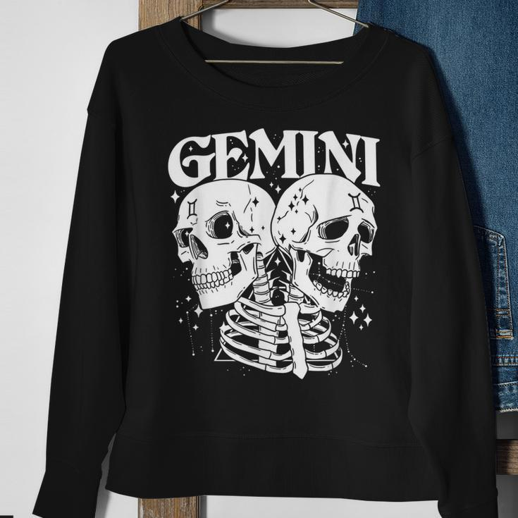 Blackcraft Zodiac Signs Gemini Skull Magical Witch Earth Sweatshirt Gifts for Old Women