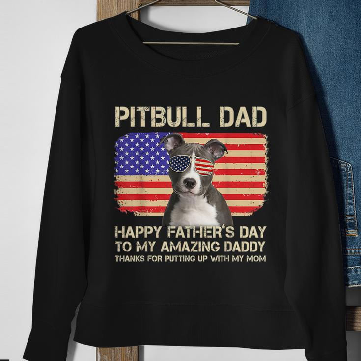Blue Nose Pitbull Dad Happy Fathers Day To My Amazing Daddy Sweatshirt Gifts for Old Women