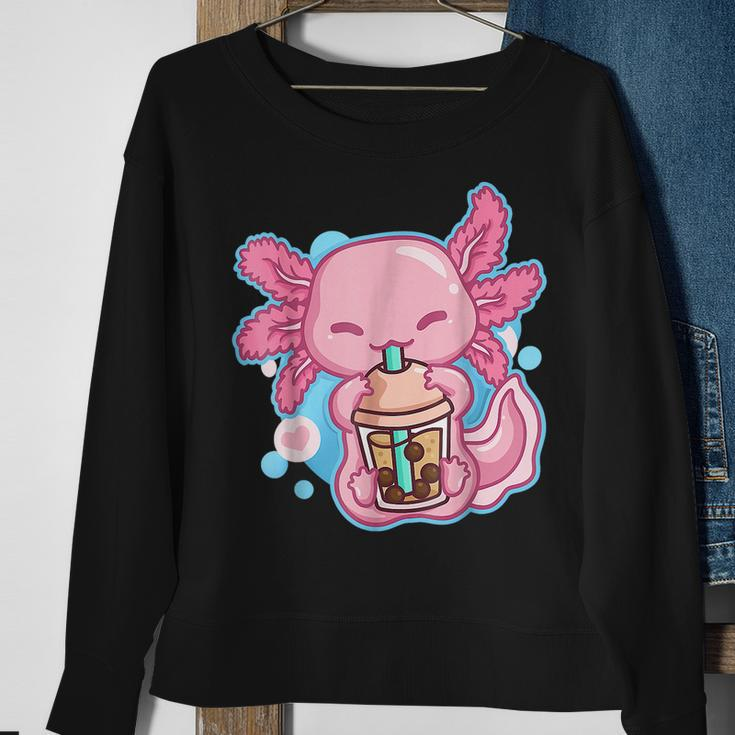 Boba Tea Bubble Tea Milk Tea Anime Axolotl Sweatshirt Gifts for Old Women