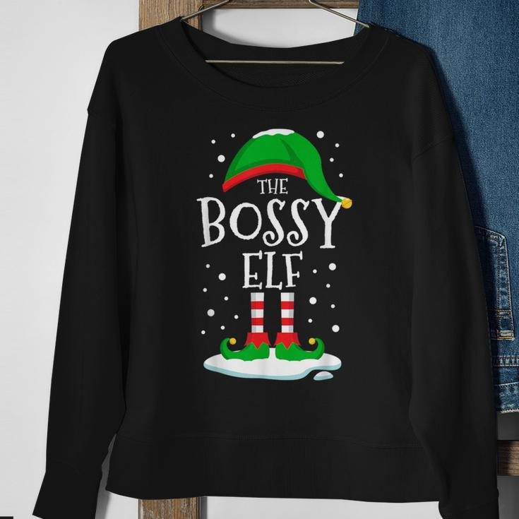 The Bossy Elf Christmas Family Matching Xmas Group Sweatshirt Gifts for Old Women