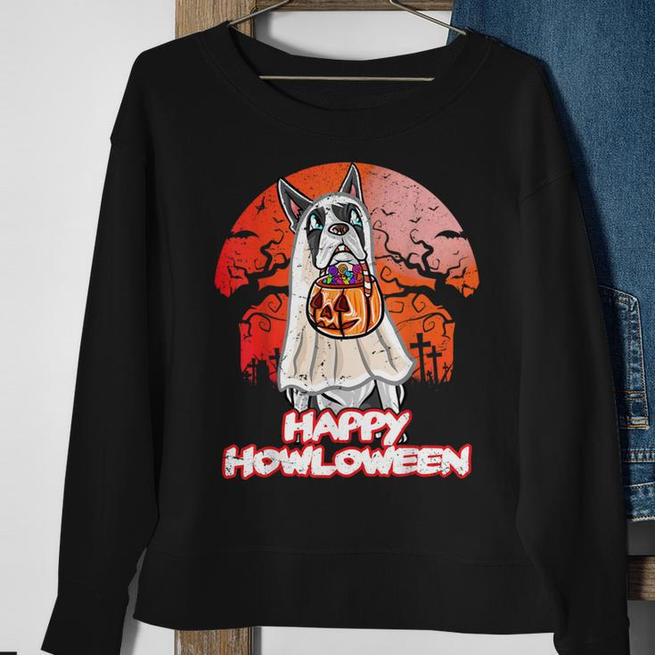 Boston Terrier Happy Halloween Costume Ghost Sweatshirt Gifts for Old Women