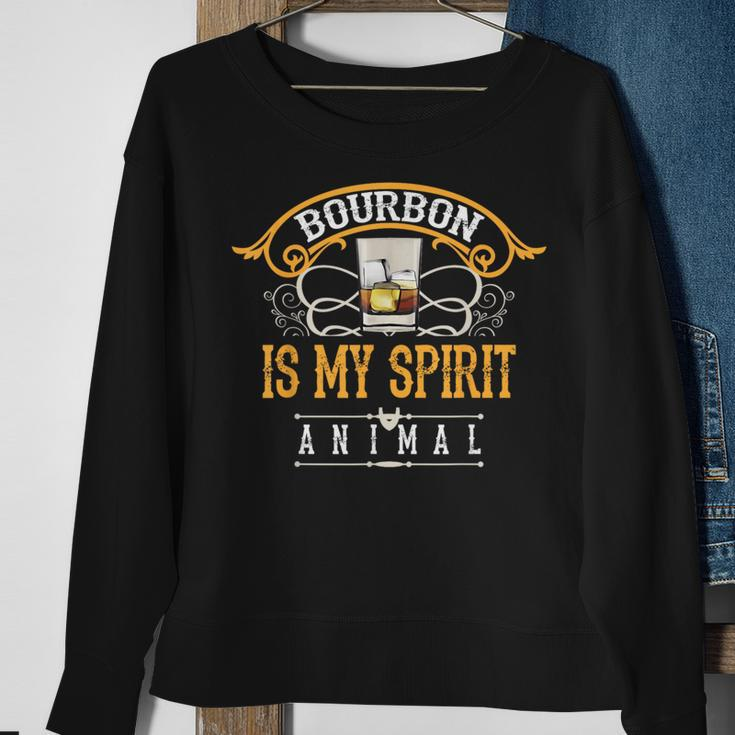 Bourbon Is My Spirit Animal Cool Scotch Lovers Sweatshirt Gifts for Old Women