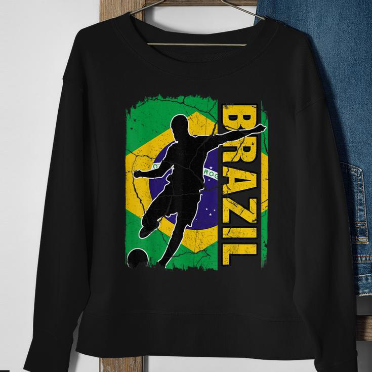 Brazilian Soccer Team Brazil Flag Jersey Football Fans Sweatshirt Gifts for Old Women