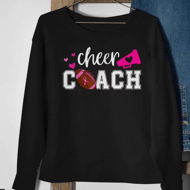 Breast Cancer Awareness Cheer Coach Football Pink Ribbon Sweatshirt Gifts for Old Women