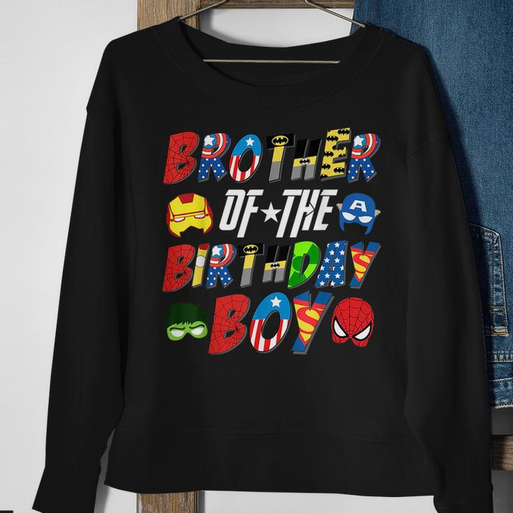 Brother Of The Superhero Birthday Boy Super Hero Family Sweatshirt Gifts for Old Women