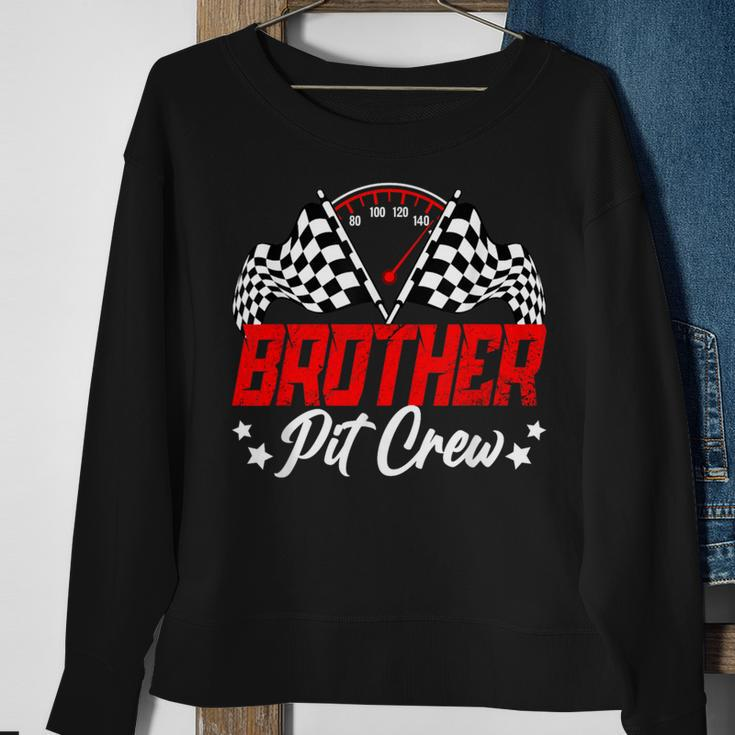 Brother Pit Crew Birthday Party Race Car Lover Racing Family Sweatshirt Gifts for Old Women